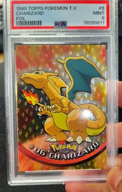 PSA 9 MINT 1999 FOIL CHARIZARD POKEMON T.V. #6 G4586 - Image 2