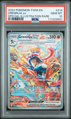 2024 POKEMON TWM EN-TWILIGHT MASQUERADE #214 GRENINJA EX PSA 10 - Image 1