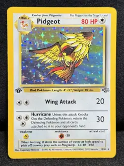 🔥Pidgeot Jungle “1ST EDITION” 8/64 “Holo Rare” MASTERPIECE Pokemon Treasure! - Image 2