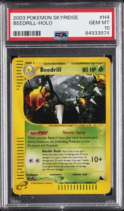 2003 POKEMON SKYRIDGE #H4 BEEDRILL-HOLO PSA 10 - Image 1