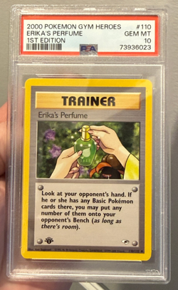 Erika's Perfume 110/132 - 1st Edition PSA 10 2000 Gym Heroes 110 Pokemon POP 45! - Image 1