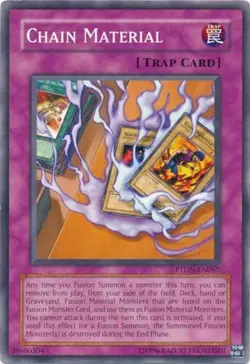 Yugioh PTDN-EN067 Chain Material NM VERY HARD TO FIND + BONUS!! - Image 1