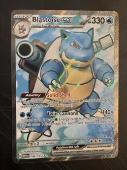 Pokemon TCG Blastoise EX Scarlet & Violet 151 Card# 184/165 - Image 1