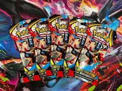 Pokemon Mega Evolution Sleeved Booster Packs (5) - Mega Lucario - Image 1