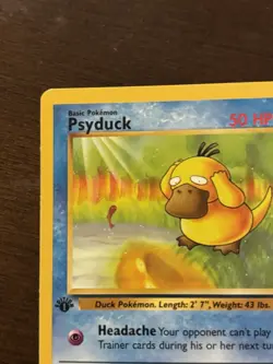 Pokemon TCG Psyduck Fossil 1st Edition Basic 53/62 Regular 50 HP Common 1999 - Image 2