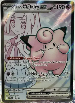 Lillie’s Clefairy Ex Pokemon Black Star Promo # 195 NM - Image 1