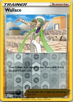 Pokemon TCG Wallace SWSH Silver Tempest 166/195 Reverse Holo Uncommon Card NM - Image 1