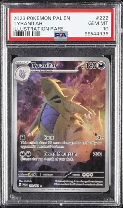 2023 POKEMON PAL EN-PALDEA EVOLVED ILLUSTRATION RARE #222 TYRANITAR PSA 10 - Image 1