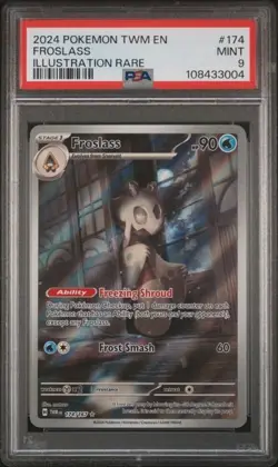 2024 POKEMON TWM EN-TWILIGHT MASQUERADE ILLUSTRATION RARE #174 FROSLASS PSA 9 - Image 1