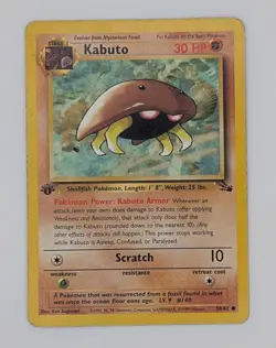 Pokemon Kabuto 1st Edition Fossil 50/62 Card 1999 - Image 3