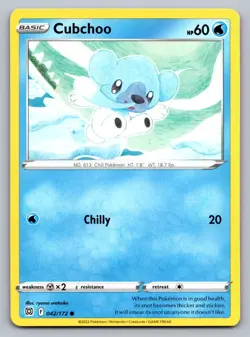Pokemon TCG SWSH09: Brilliant Stars Cubchoo 042/172 - Image 1
