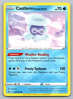 Pokemon TCG SWSH06: Chilling Reign Castform Snowy Form 034/198 - Image 1