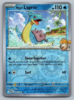 Pokemon TCG SV10: Destined Rivals Misty's Lapras 050/182 Reverse Holo - Image 1