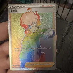 Pokemon Bede 207/202 Swsh01: Sword & Shield Secret Rare Full Art Trainer Holo - Image 1