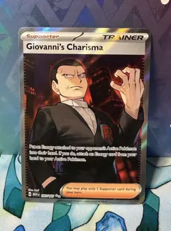 Pokemon TCG Giovanni's Charisma Full Art Trainer SV: 151 197/165 Ultra Rare NM - Image 1