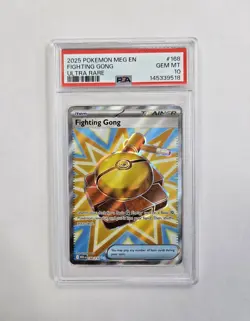 Mega Evolution # 168 Fighting Gong Ultra Rare PSA 10 Pokemon TCG 168/132 - Image 1