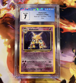Pokemon TCG Alakazam Holo Base Set 1999 Unlimited 1/102 CGC 7 - Image 1