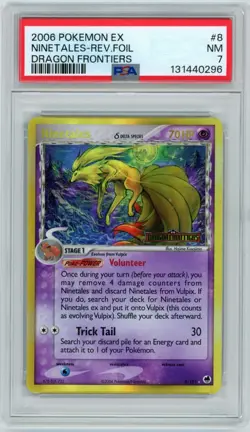 Pokemon EX Dragon Frontiers Psa 7 Ninetales Reverse Holo 8/101 Stamped Low Pop - Image 1