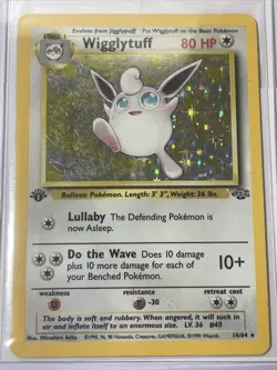 1st Edition Wigglytuff #16 Holo Pokemon Jungle Set LP - Image 1