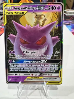 Pokemon TCG Gengar & Mimikyu GX Team Up Holo Ultra Rare Card 53/181 - Image 1