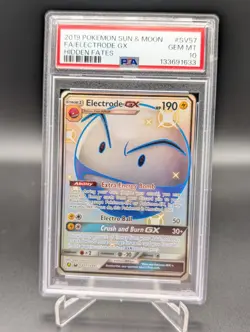 2019 Pokemon TCG Electrode GX Card PSA 10 Hidden Fates Full Art Gem Mint SV57 - Image 1