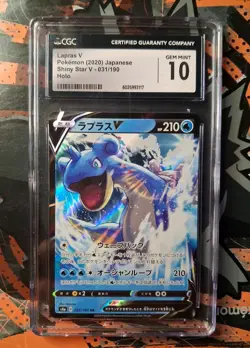 CGC Gem Mint 10 Lapras V 031/190 Shiny Star V Japanese Pokemon Graded Card - Image 1