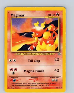 Pokemon TCG Magmar Neo Genesis 40/111 Unlimited Uncommon Card WOTC Played HP - Image 1