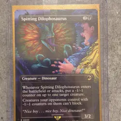 Magic: The Gathering Spitting Dilophosaurus Borderless Near Mint - Image 1