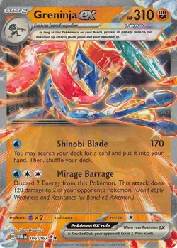 Greninja ex 106/167 Double Rare Twilight Masquerade Pokemon Reverse Holo NM - Image 1