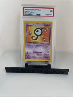 2001 POKEMON PROMO BLACK STAR #38 UNOWN J PSA 7 - Image 1