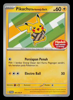 NM - Pokemon Pikachu Berkemeja Batik 101/SV-P Indonesia Journey Promo - Image 1