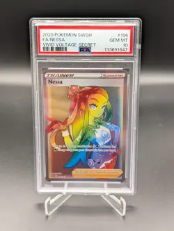 2020 Pokemon Vivid Voltage Nessa Secret Rare #196 PSA 10 - Image 1