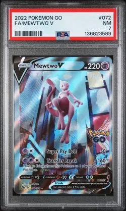 Pokemon Go Mewtwo v 72/78 Full Art Alternative Ultra Rare PSA 7 - Image 1