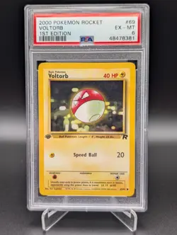 2000 Pokemon Team Rocket 1st Edition Voltorb 69/82 PSA 6 EX - Image 1
