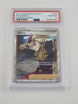 PSA 10 GEM MINT Sidney 264/264 Fusion Strike Full Art Ultra Rare Holo Pokemon - Image 1
