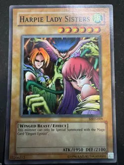 Yugioh Harpie Lady Sisters MRD-009 Super Rare Original Print - Image 1
