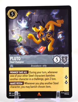 Disney Lorcana TCG Whispers in the Well Pluto Steel Champion 191/204 Rare - Image 1