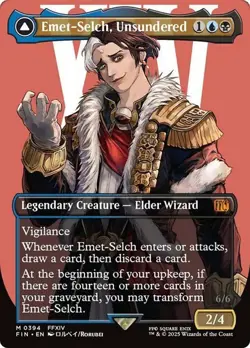 NM Borderless Emet-Selch, Unsundered, MTG, Final Fantasy, Magic, 394 - Image 1