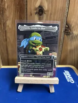 Leonardo, Leader in Blue (Borderless) #196 (NM) TMT Magic MTG - Image 1