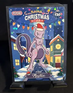Rare Full Art Pokemon Christmas Collectoons Card #130 Mewtwo Peru Low Pop - Image 1