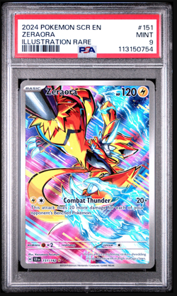 PSA 9 MINT Zeraora #151, 2024 Pokemon Stellar Crown, SCR EN - Image 1