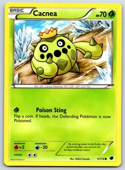 Cacnea/Cacturne - BW Plasma Freeze Black White Midori Harada Pokemon Card LP - Image 2