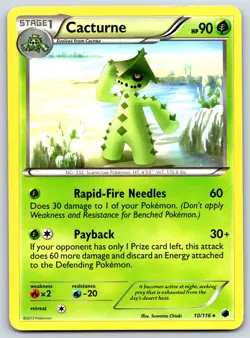 Cacnea/Cacturne - BW Plasma Freeze Black White Midori Harada Pokemon Card LP - Image 4