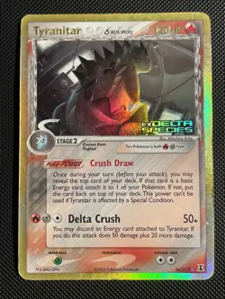 Pokemon TCG Tyranitar EX Delta Species 16/113 Reverse Holo Rare Stamped - Image 1