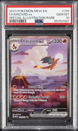 2023 POKEMON MEW EN-151 SPECIAL ILLUSTRATION RARE #199 CHARIZARD EX PSA 10 - Image 1