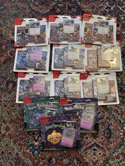 Pokemon 3 Pack Blister Lot Of 12 Destined Rivals Paldean Fates Temporal Forces - Image 1