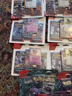 Pokemon 3 Pack Blister Lot Of 12 Destined Rivals Paldean Fates Temporal Forces - Image 5