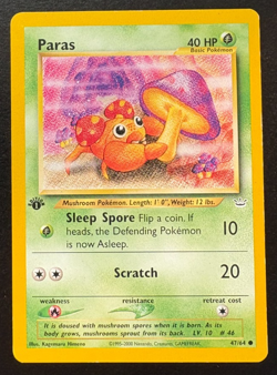 Paras Neo Revelation 47/64 1st Edition WOTC Vintage Pokemon LP - Image 1