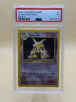 The Pokemon Company Alakazam Base Set 2 001/130 PSA 5 Holo Rare Pokemon TCG - Image 1