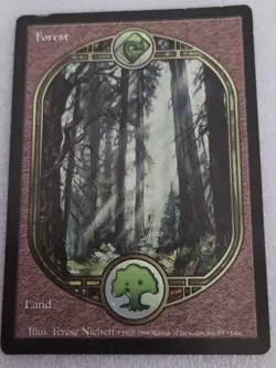 MTG Magic The Gathering Forest Rare Full Art Land Card - Image 1
